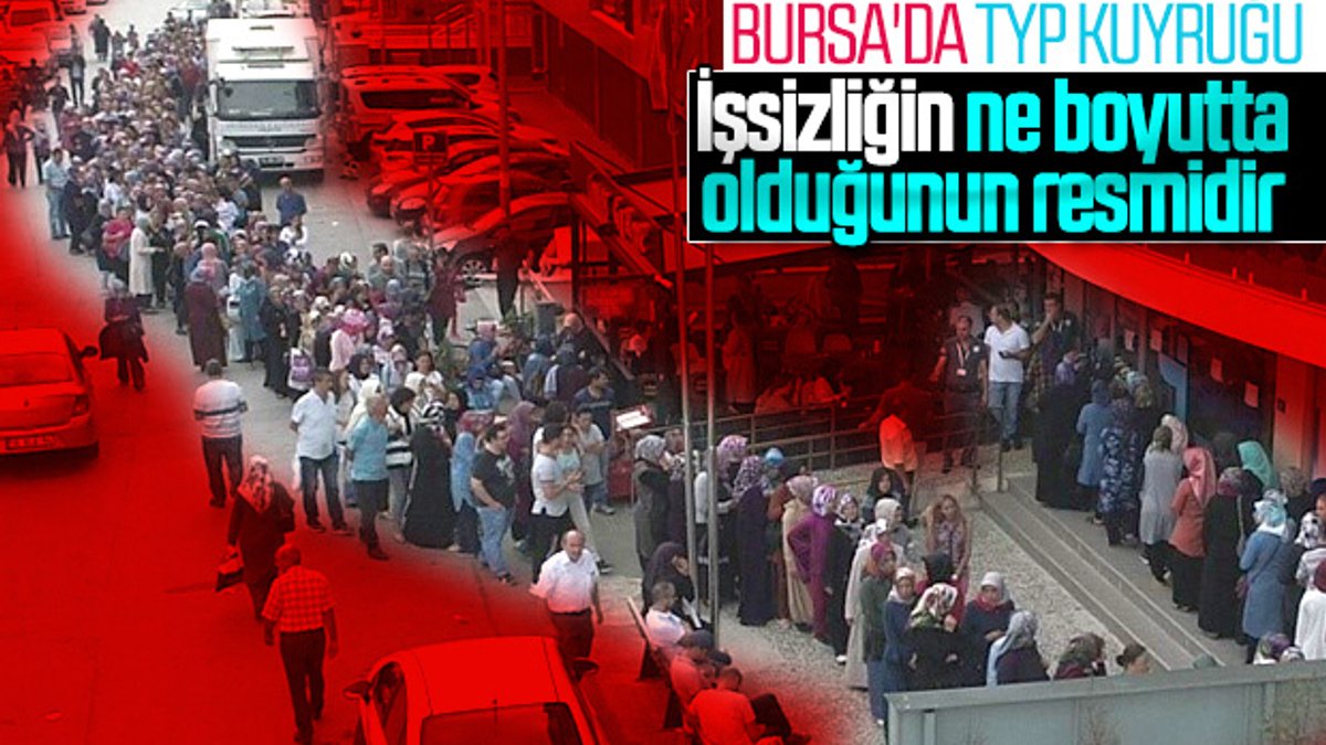 Bursa'da binlerce kişi iş için saatlerce sıra bekledi