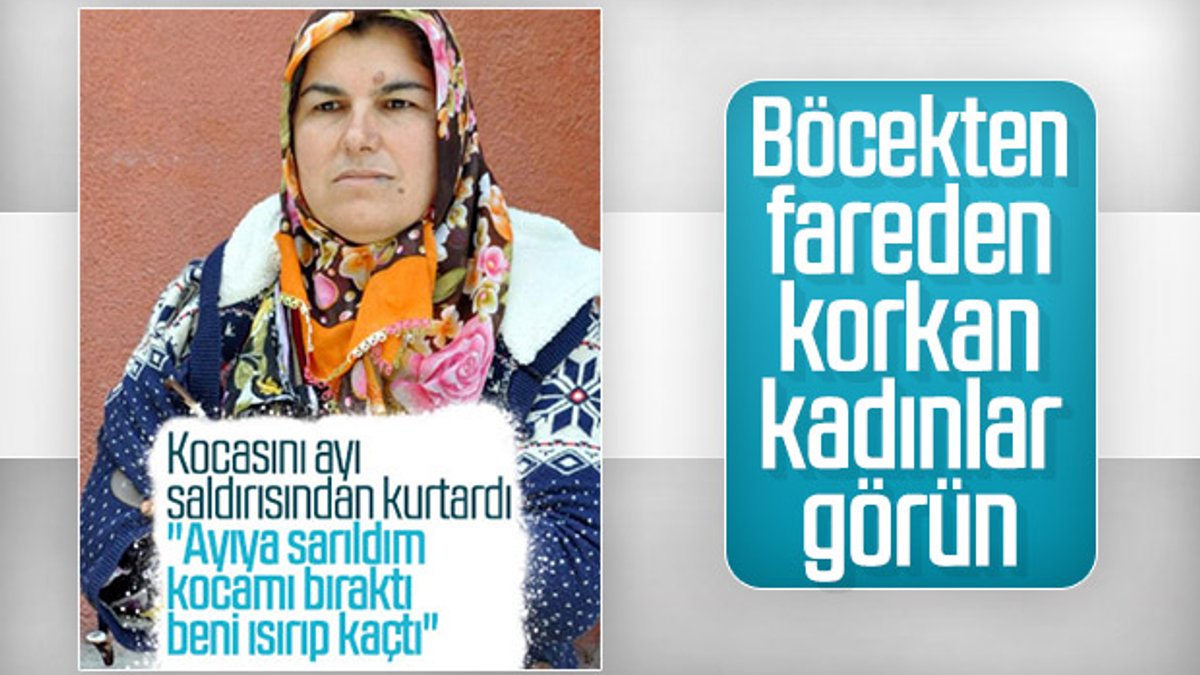 Erzurum'da bir kadın kocasını ayı saldırısından kurtardı