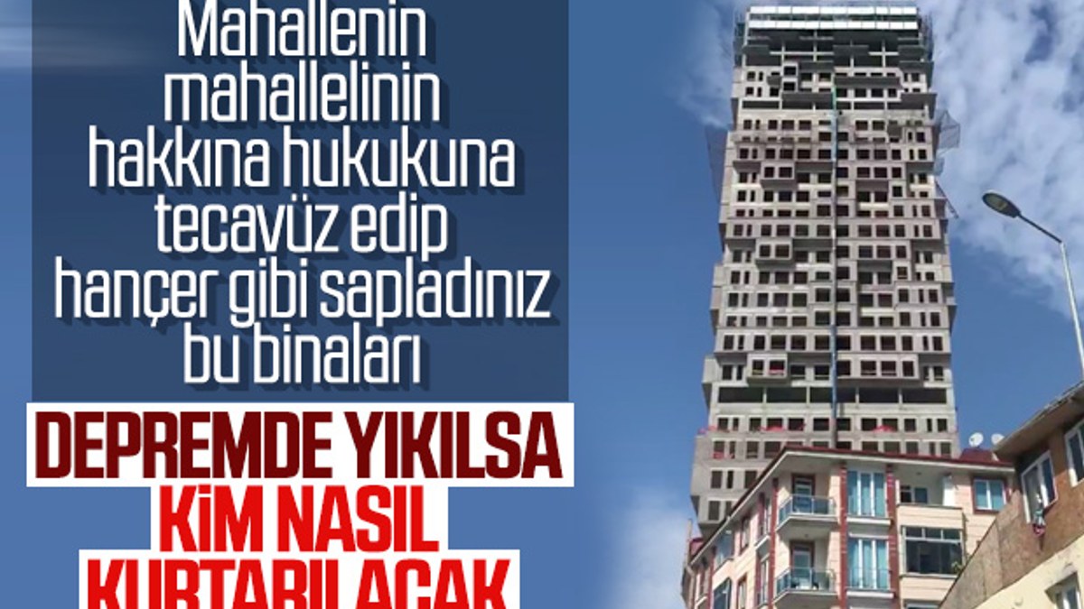 İstanbul'da deprem anında sallanan gökdelen inşaatı
