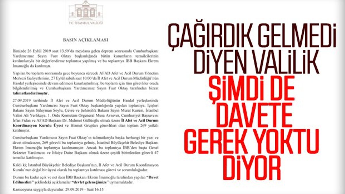 İstanbul Valiliği, Ekrem İmamoğlu'na cevap verdi