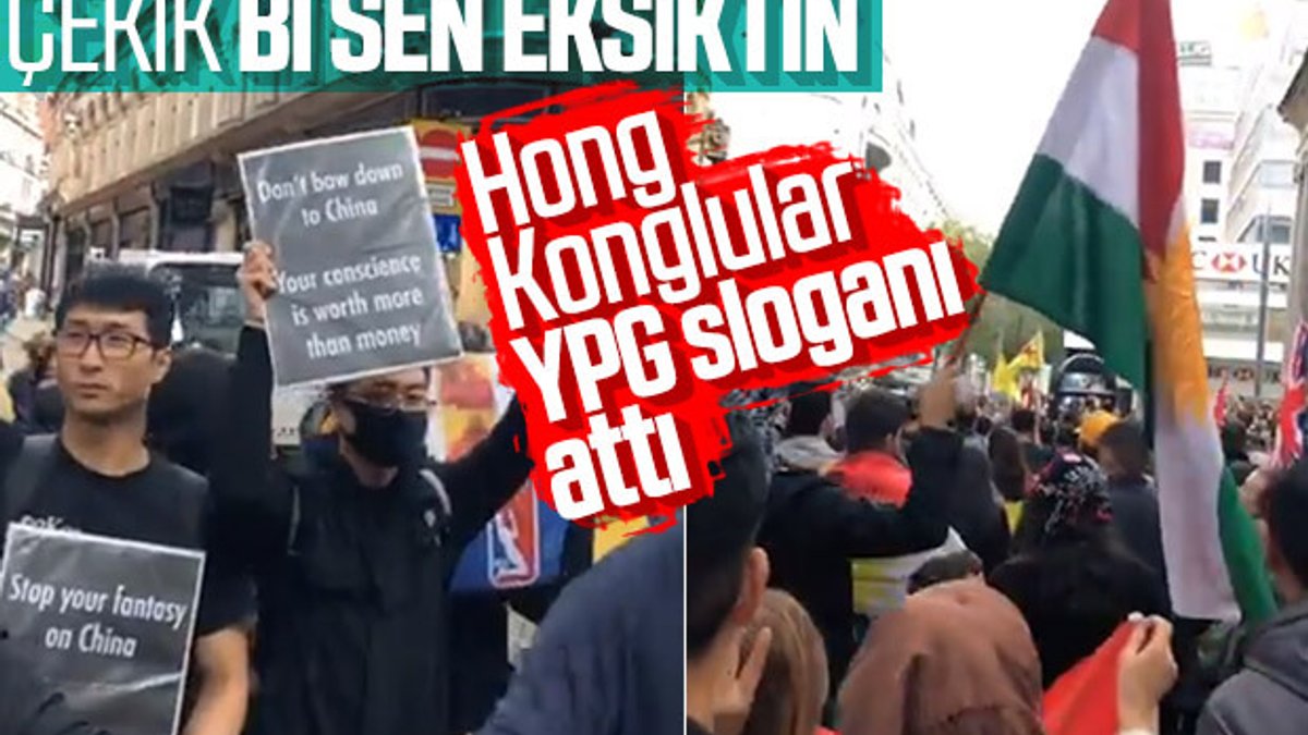 Hong Kong eylemcilerinden YPG'ye destek