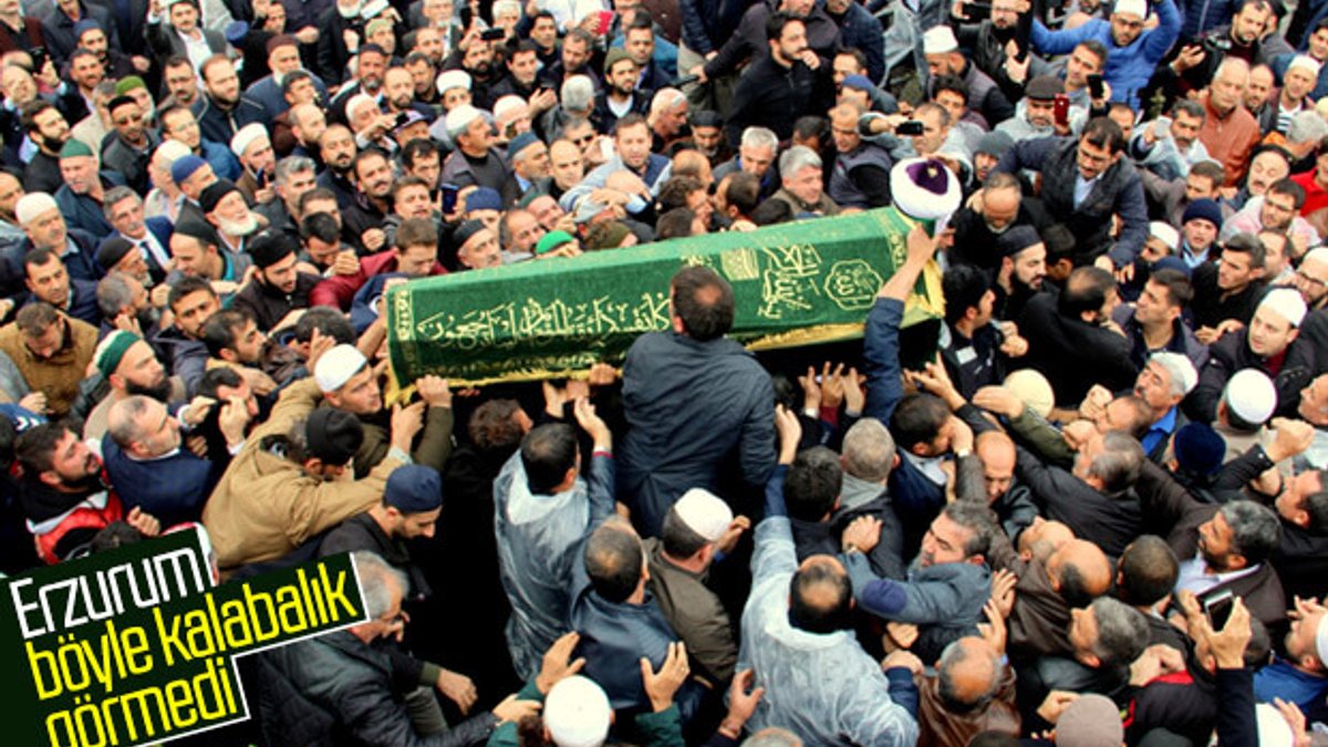 Erzurum'da cenaze namazında izdiham
