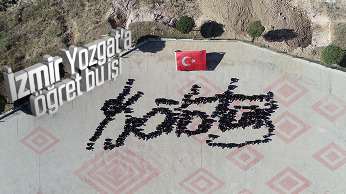 Yozgatlı öğrencilerden Atatürk imzası koreografisi