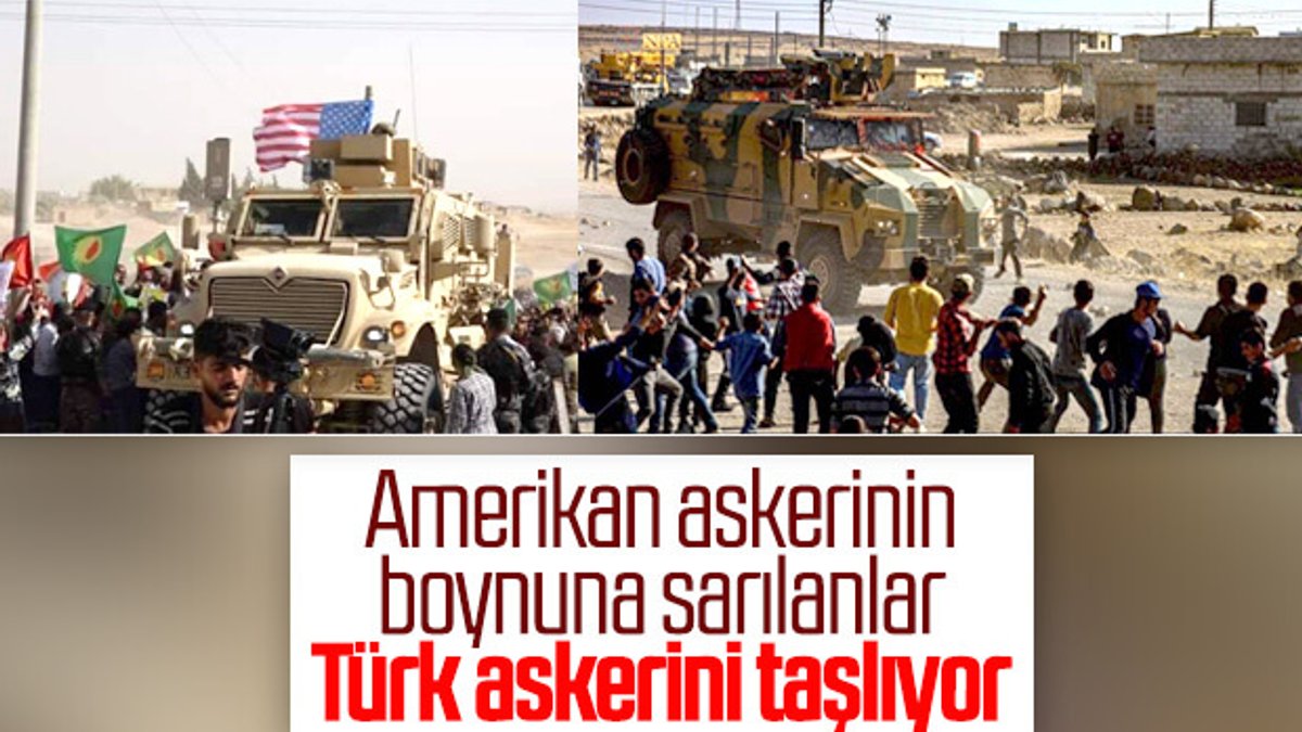 YPG'liler Türk askerini taşladı