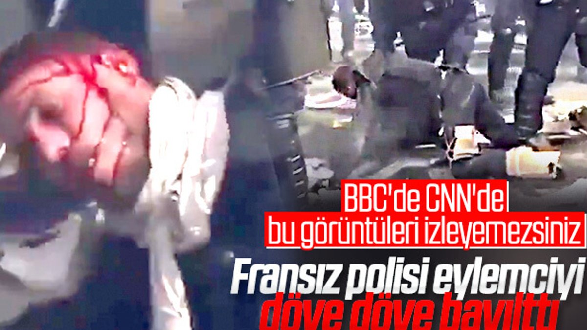 Fransa'da bir eylemci polisler tarafından dövüldü