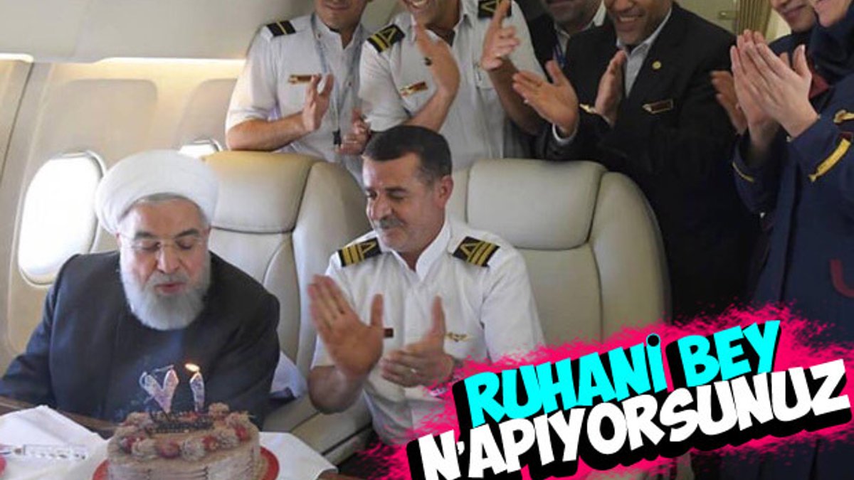 Ruhani'ye havada doğum günü sürprizi