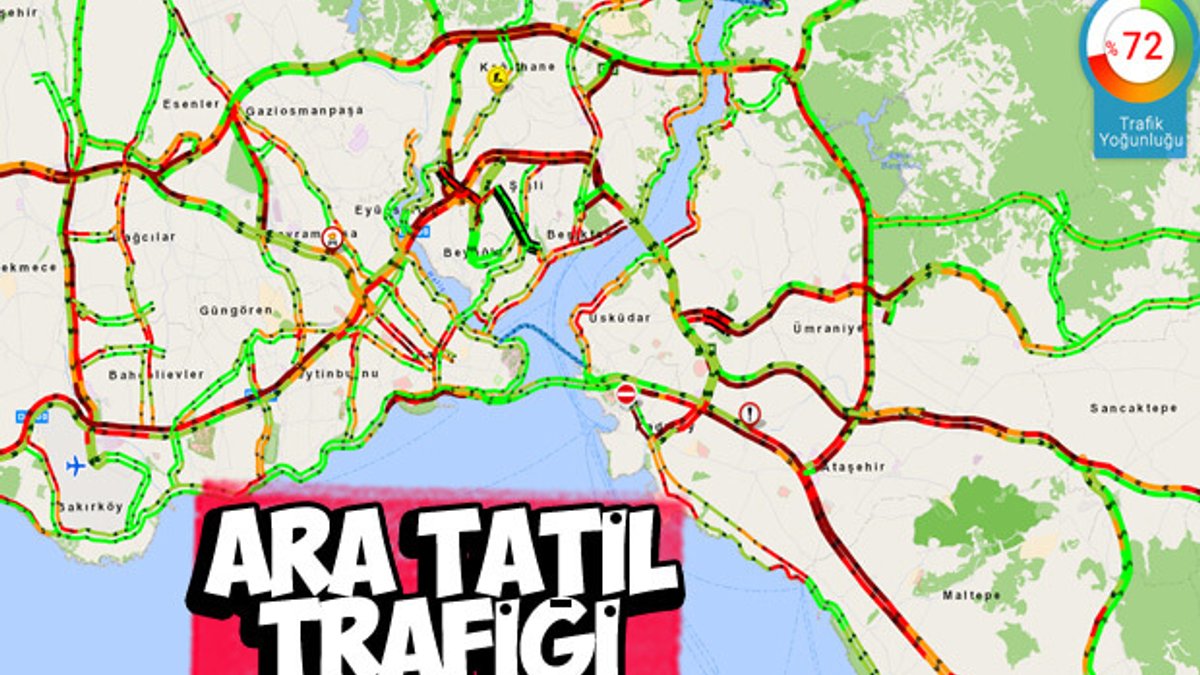 İstanbul'da trafikte yoğunluk yaşanıyor