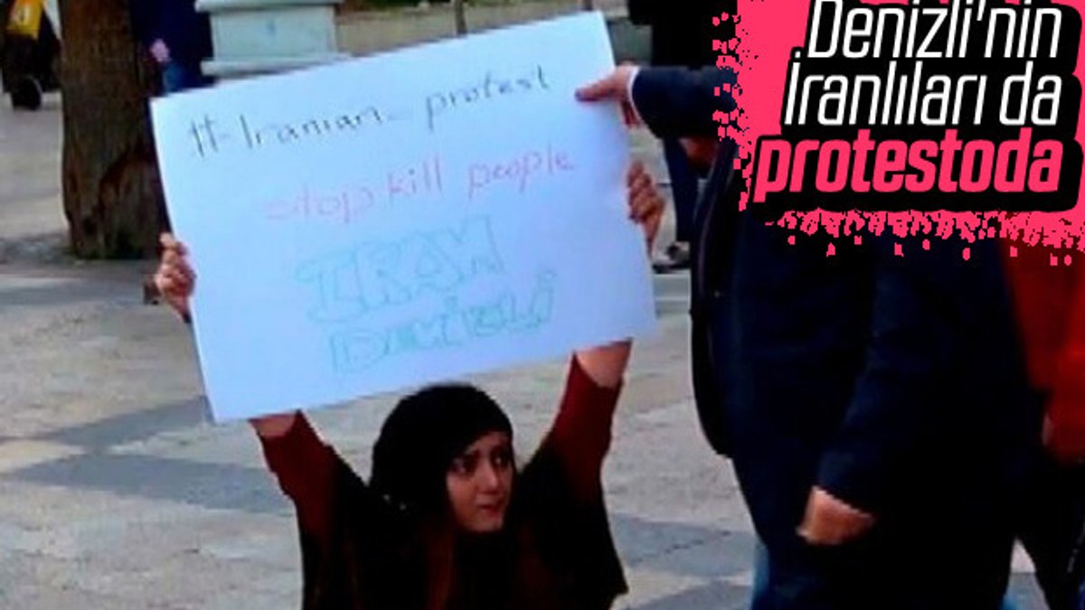Denizli'de İran protestolarına destek