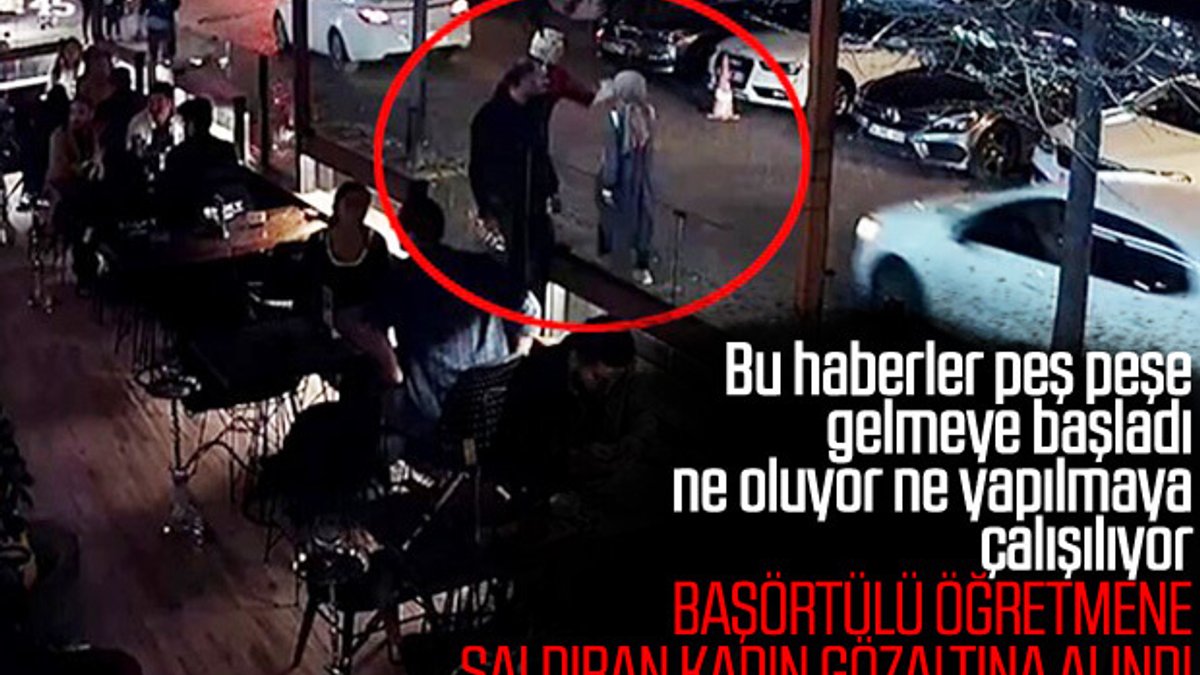 İstanbul'da başörtülü kadına saldırı kameralara yansıdı