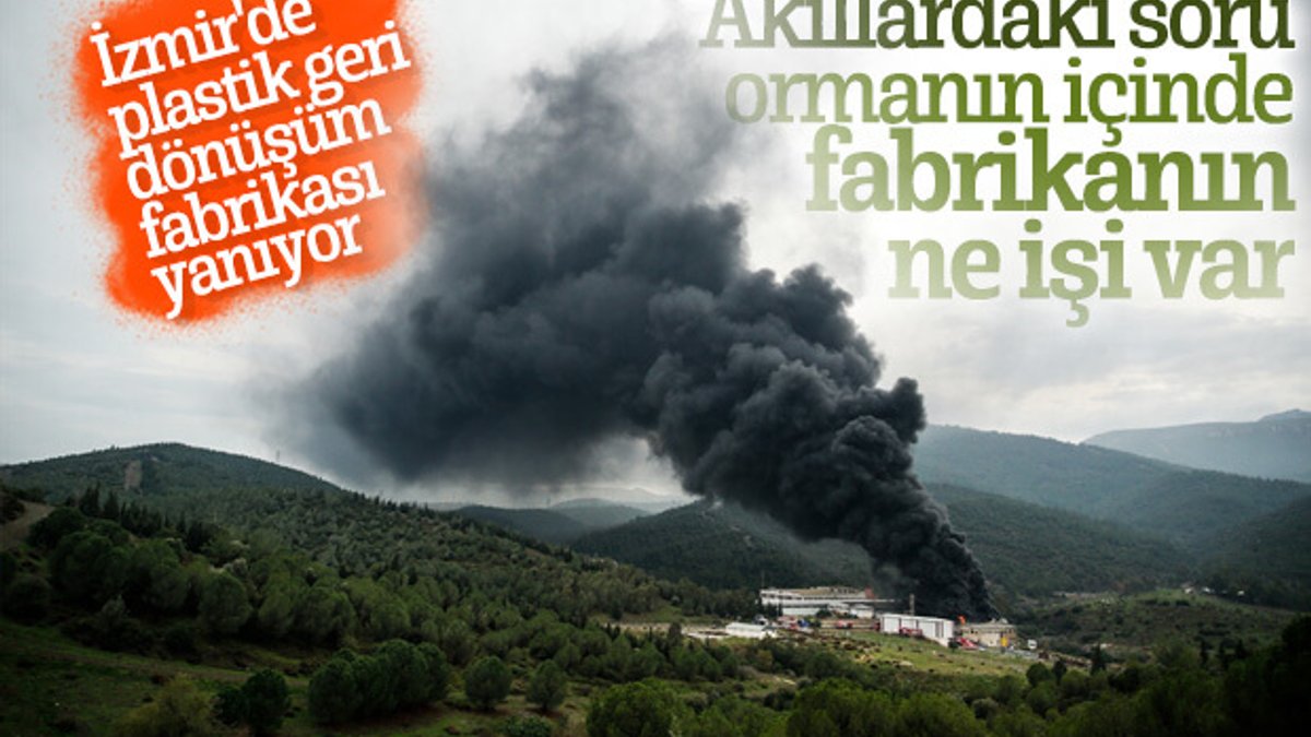 İzmir'de plastik geri dönüşüm deposunda yangın