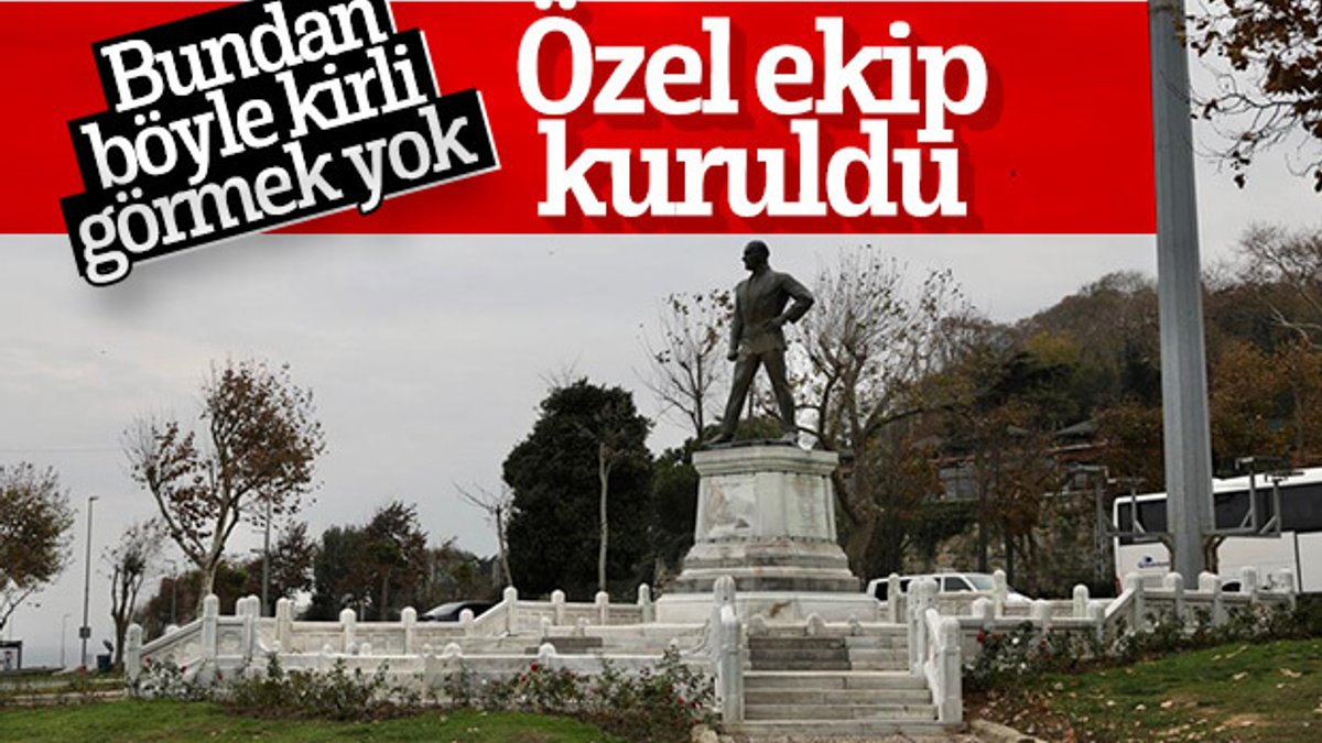 Sarayburnu'ndaki Atatürk heykeli hep temiz kalacak