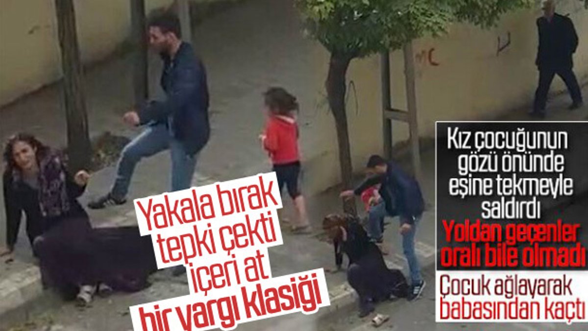 Gaziantep'te sokak ortasında eşini döven şahıs tutuklandı