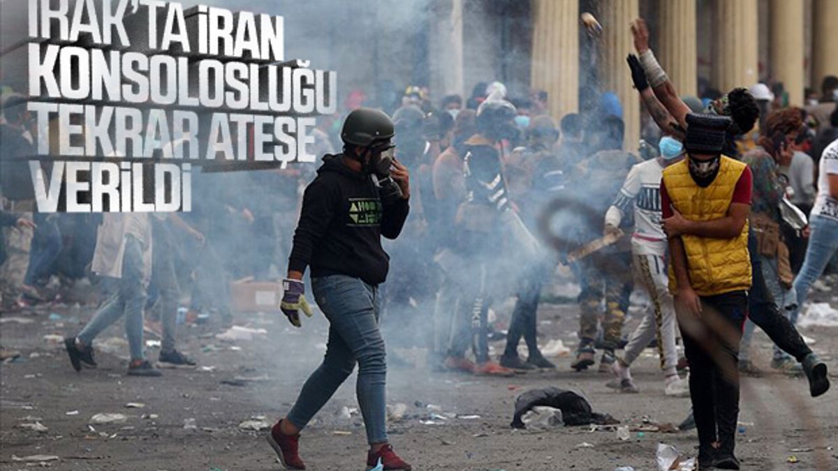 Irak'ta göstericiler İran konsolosluğunu tekrar yaktı