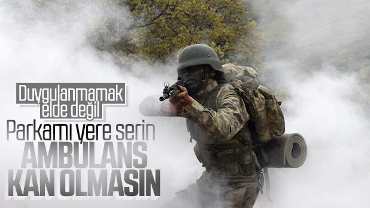 Ambulansı kirletmek istemeyen Türk askeri