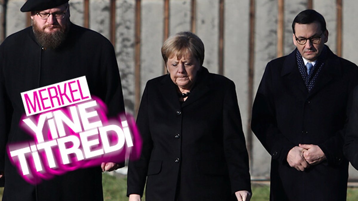 Nazi toplama kampı ziyaretinde Merkel yine titredi