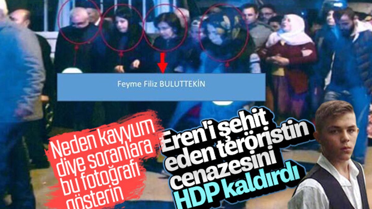 HDP'li başkanın terörist cenazesine katıldığı görüntüler