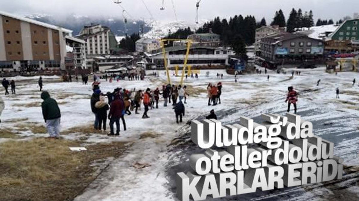 Uludağ'da kar eriyince hayaller suya düştü