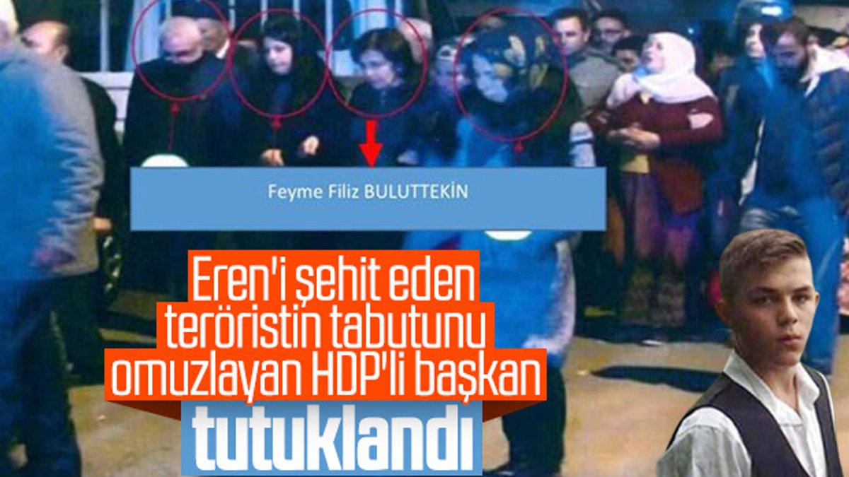 Teröristlerin cenazesine katılan HDP'li başkan cezaevinde