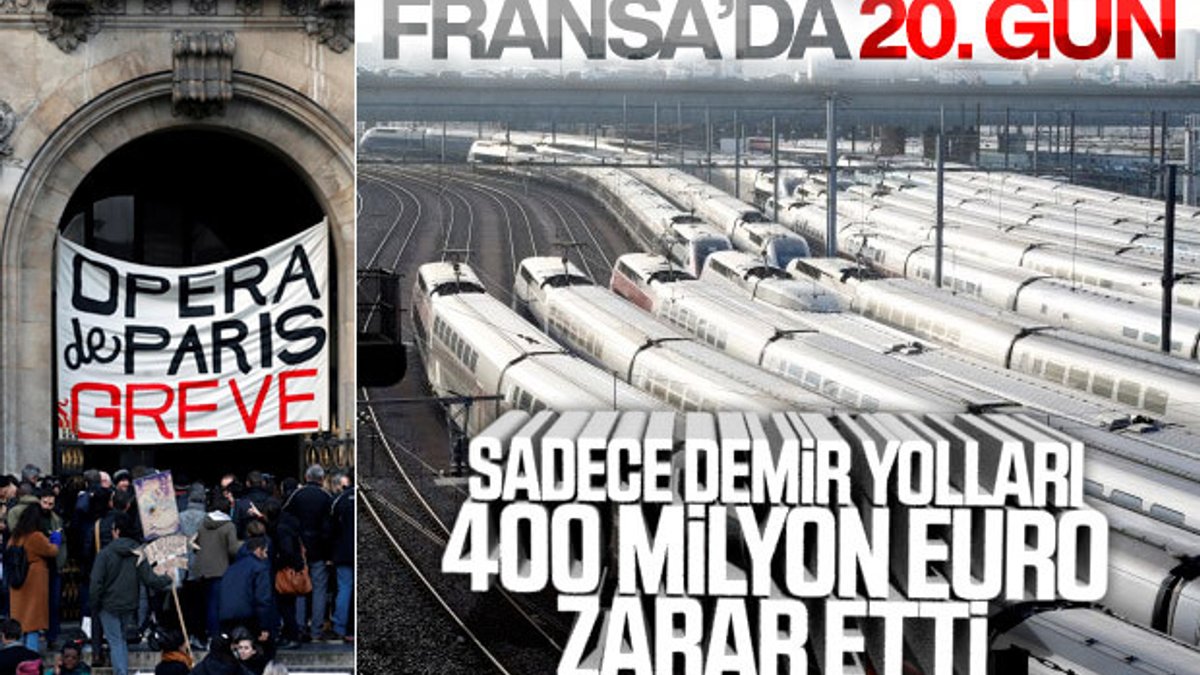 Fransa'da demir yollarının grev zararı 400 milyon euro