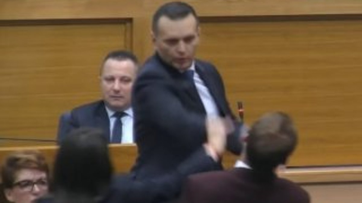 Sırbistan'da bakan, muhalif milletvekilini tokatladı