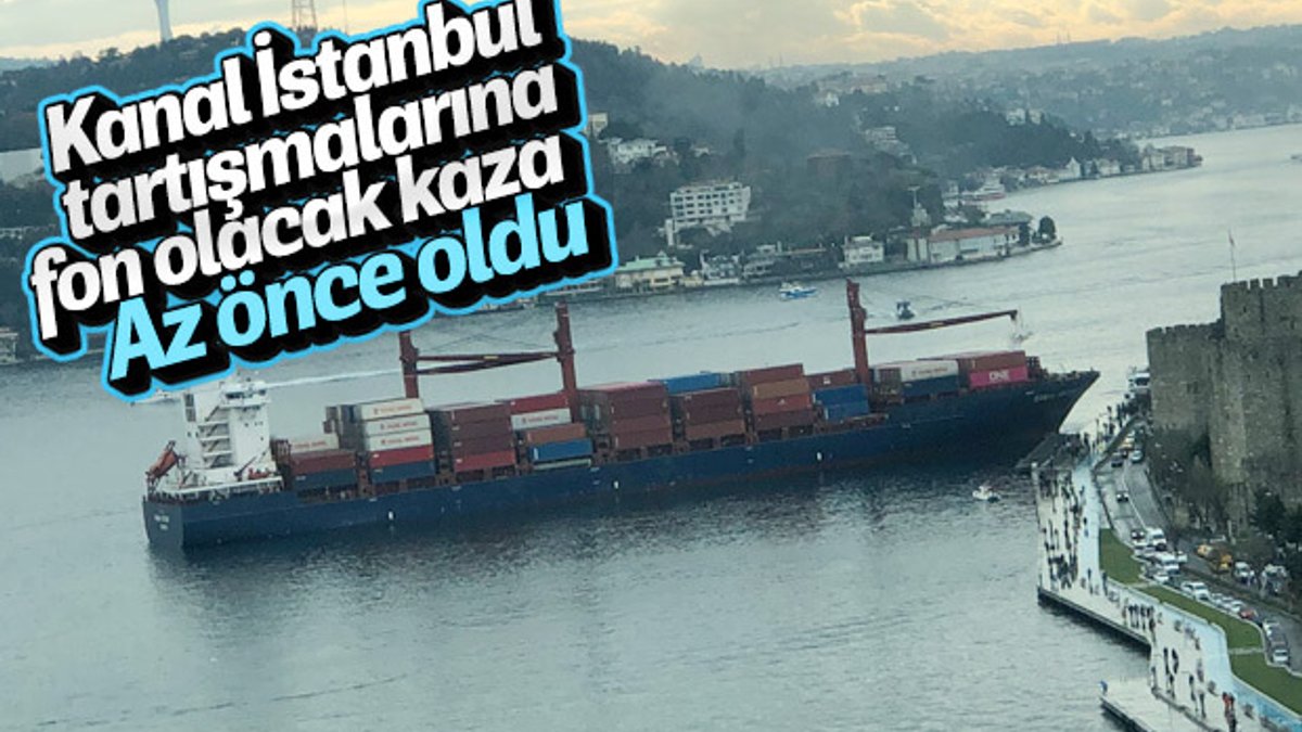 İstanbul Boğazı'nda gemi kıyıya çarptı