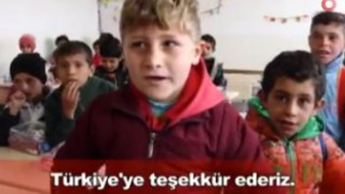 Suriyeli çocuklar Türkiye'ye teşekkür etti