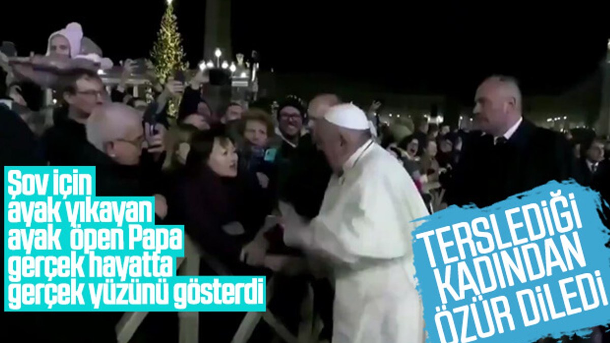 Papa elini çekiştiren kadına vurdu