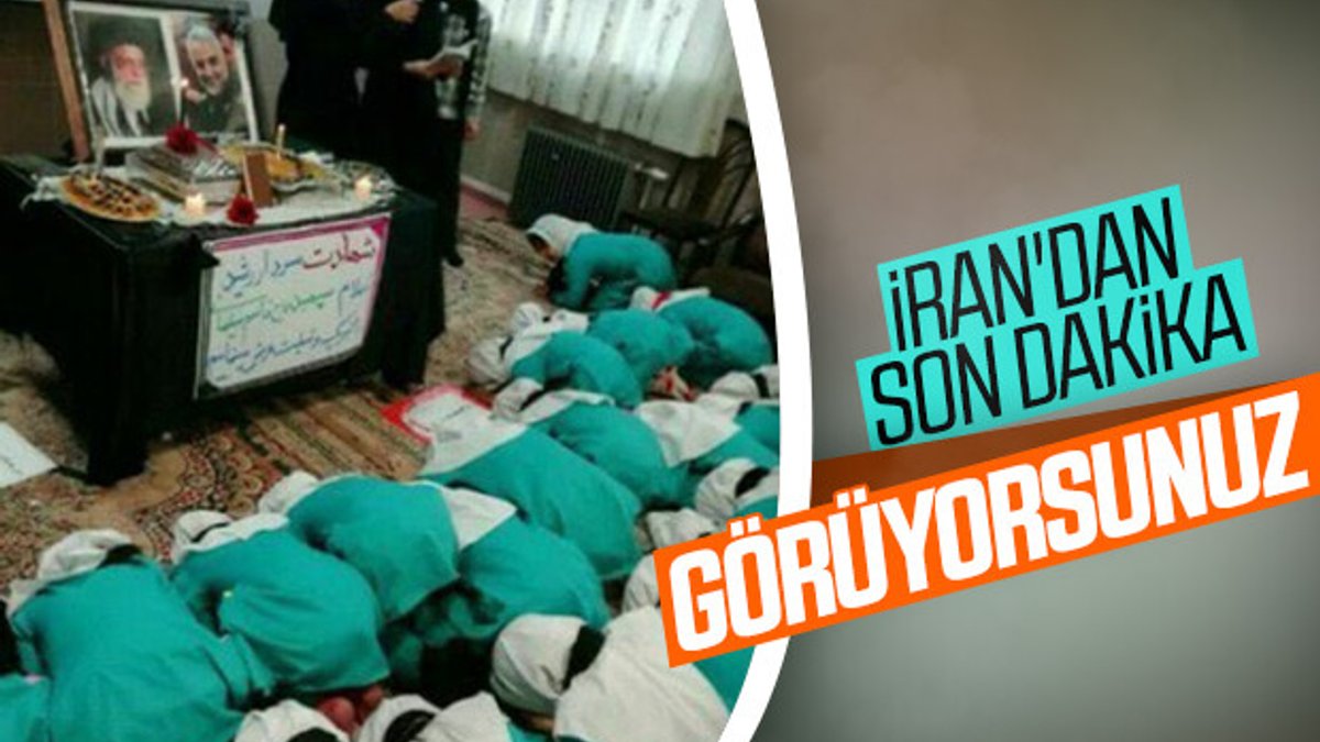 İran'da Kasım Süleymani'ye secde ettirilen çocuklar