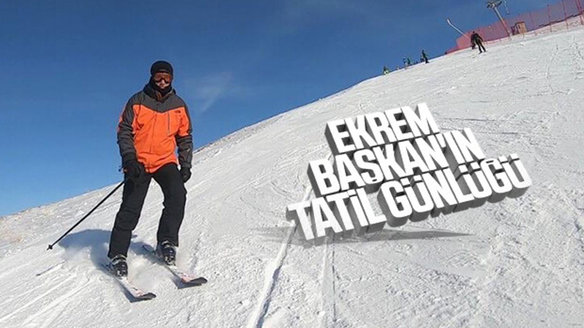 Ekrem İmamoğlu, Erzurum'da kayak yaptı