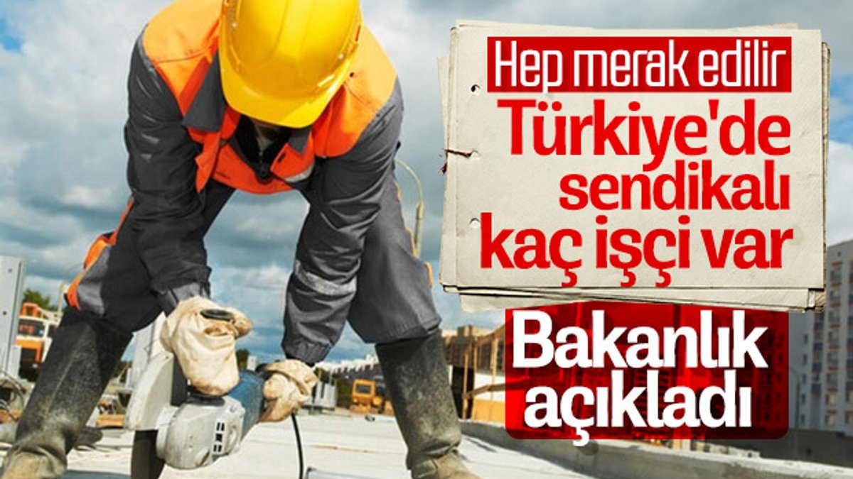 Türkiye'deki sendikalı işçi sayısı