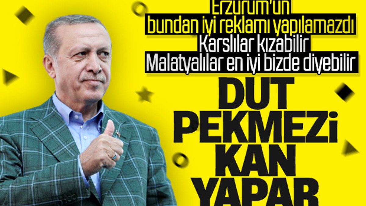 Cumhurbaşkanı Erdoğan'dan dut pekmezi tavsiyesi