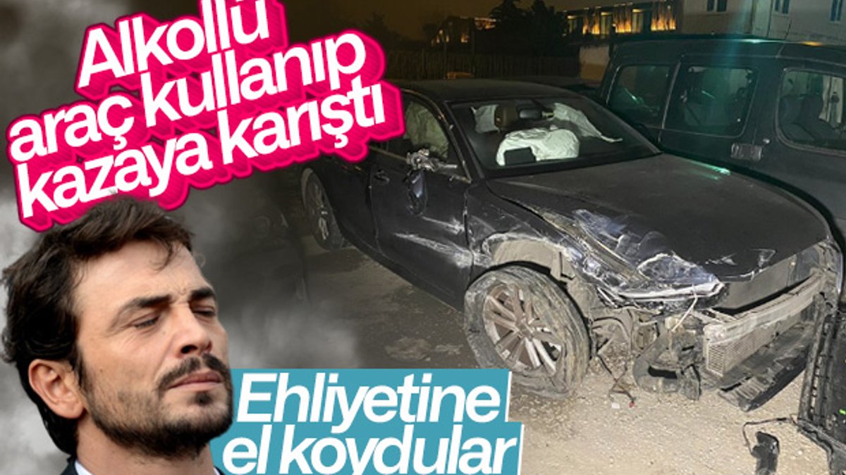 Alkollü araç kullanan Ahmet Kural, kaza yaptı