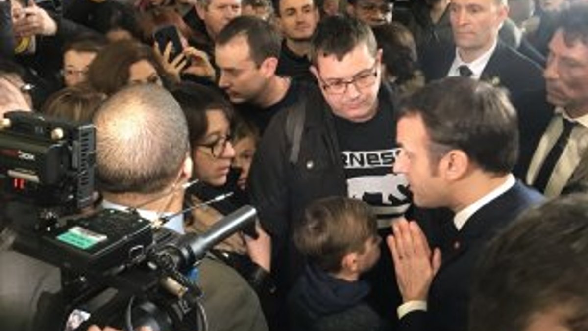 Macron'un katıldığı tarım fuarında sarı yelekli gerginliği