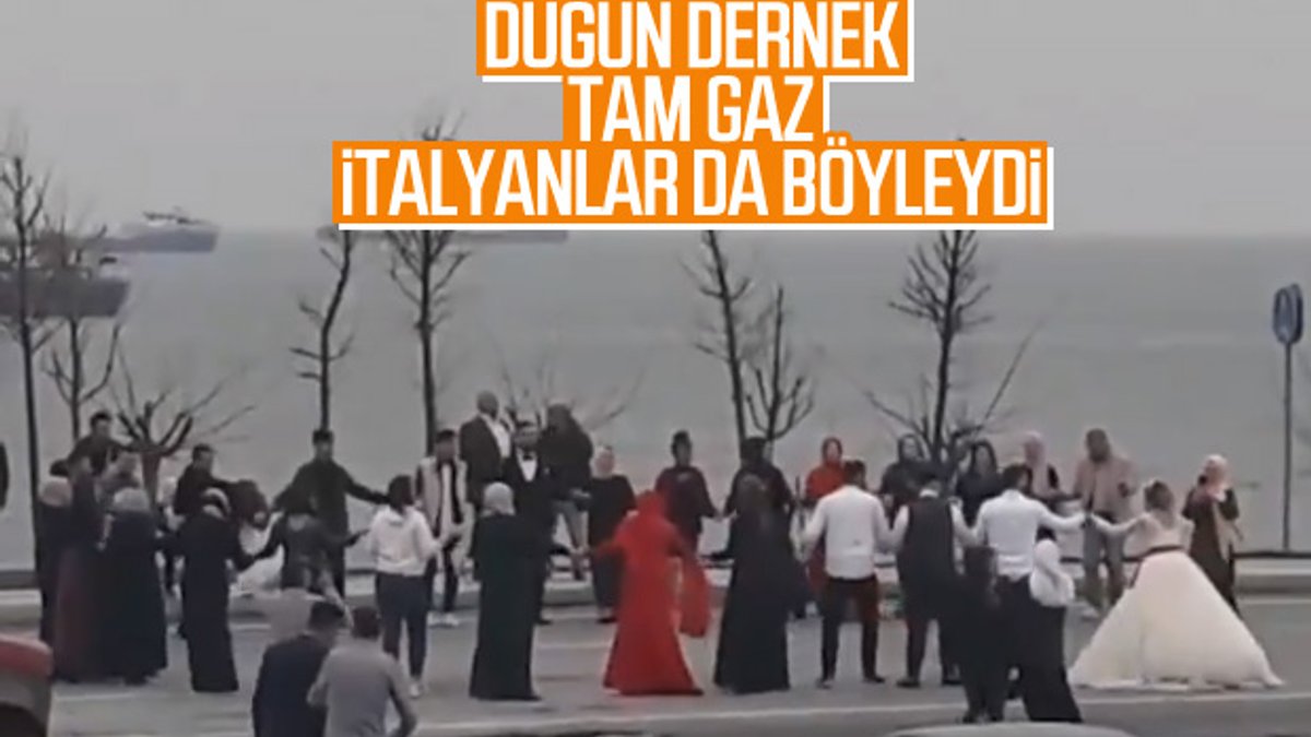 Zeytinburnu'nda bir grup vatandaş halay çekti