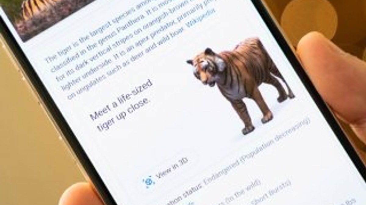 Google, arama sonuçlarına 3 boyutlu hayvanlar ekledi