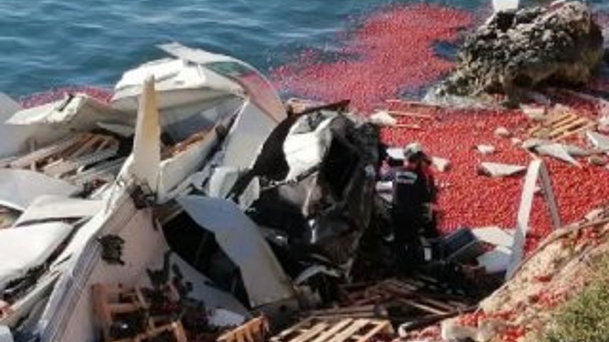 Mersin'de domates yüklü tır deniz uçtu: 1 ölü