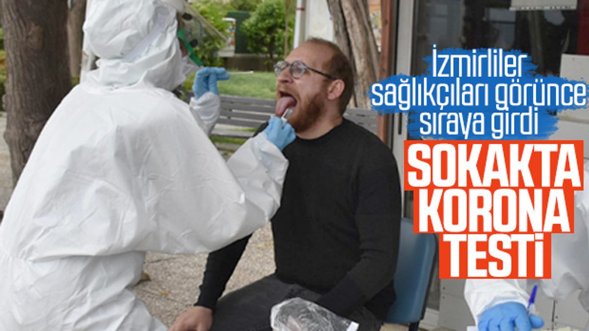 İzmir'de sokakta koronavirüs testi yaptılar