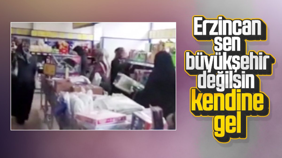 Erzincan'da marketlerdeki kalabalık tehlike saçıyor