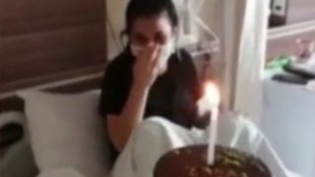 Rize'de korona tedavisi gören kızın doğum günü kutlandı