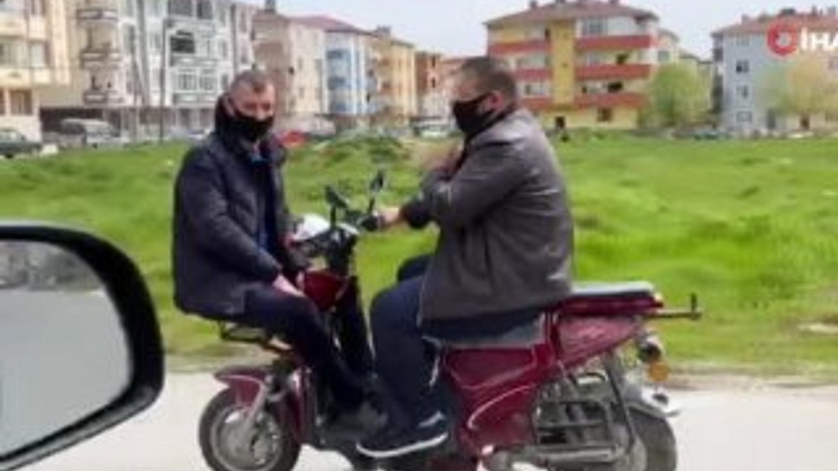 Tekirdağ'da tehlikeli motosiklet yolculuğu