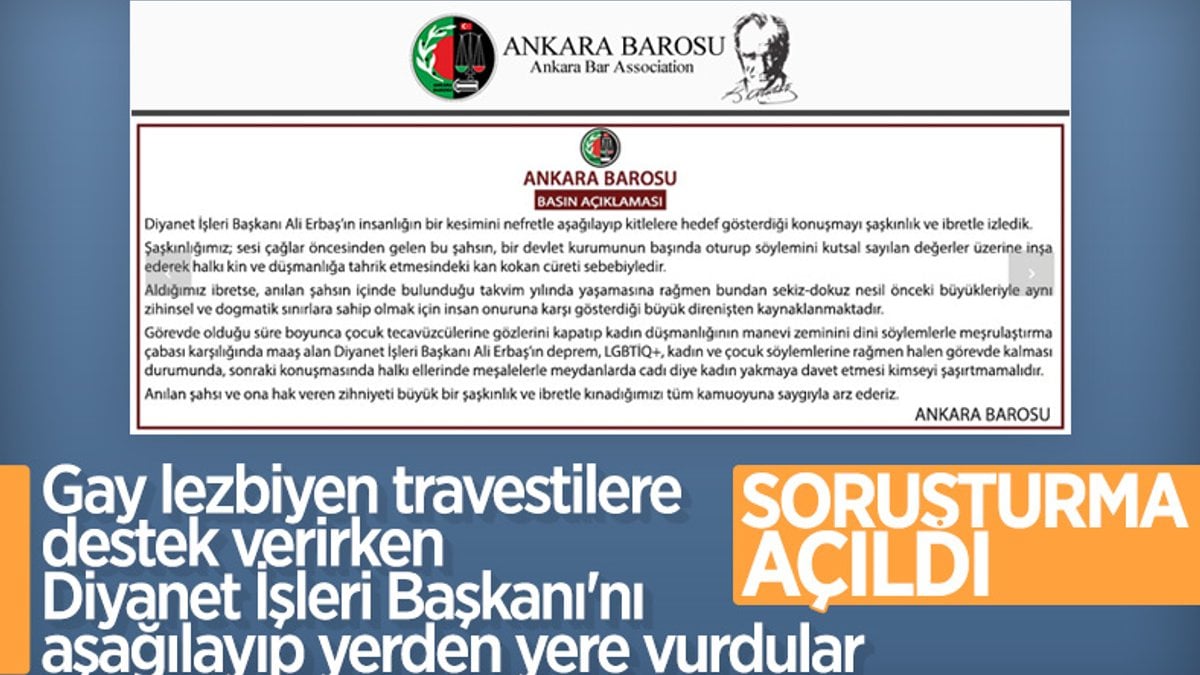 Ankara Barosu hakkında soruşturma başlatıldı
