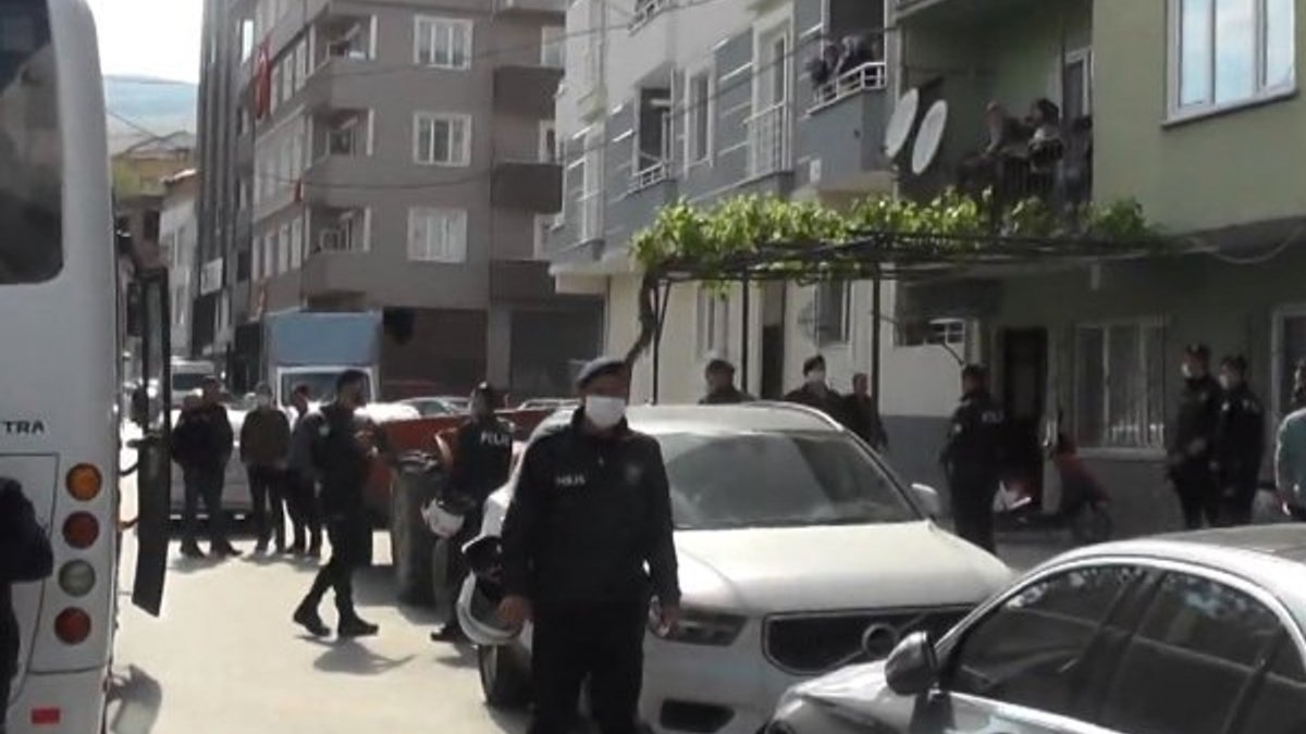 Bursa'da narkotik operasyona balkonlardan destek