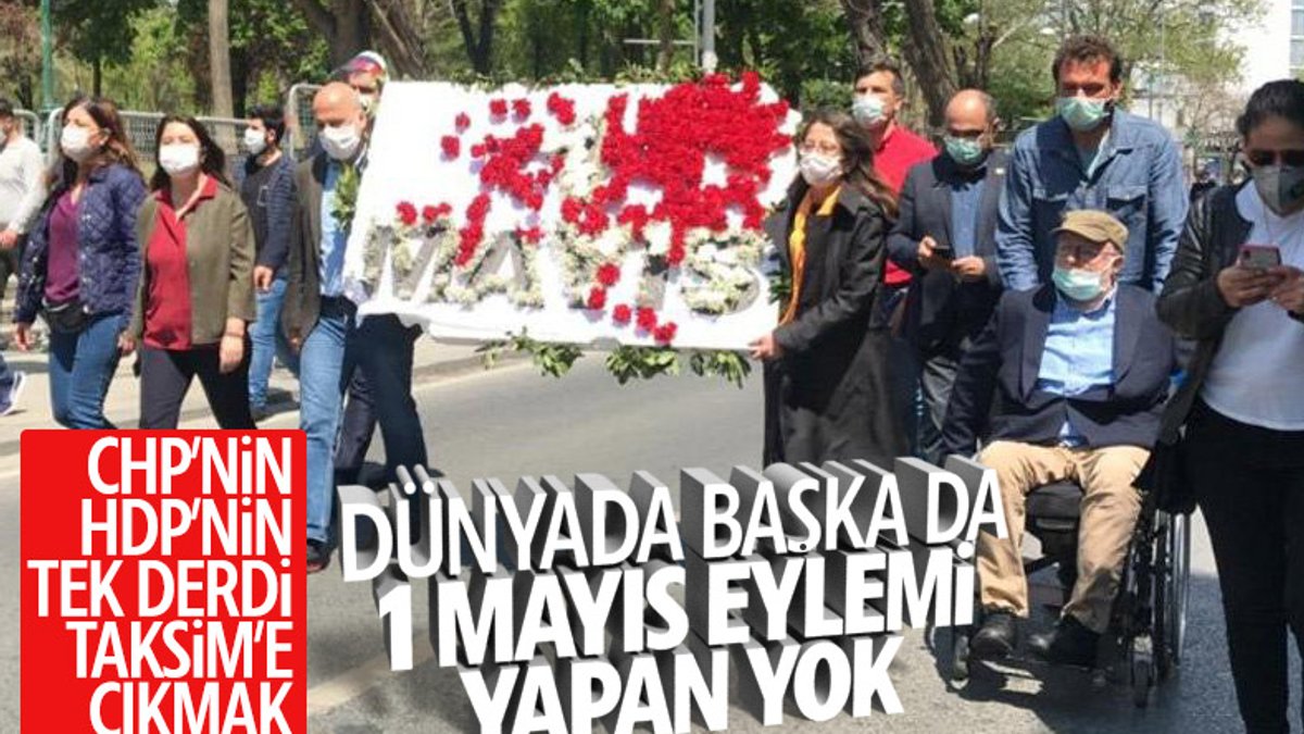CHP ile HDP Taksim'e çelenk bıraktı