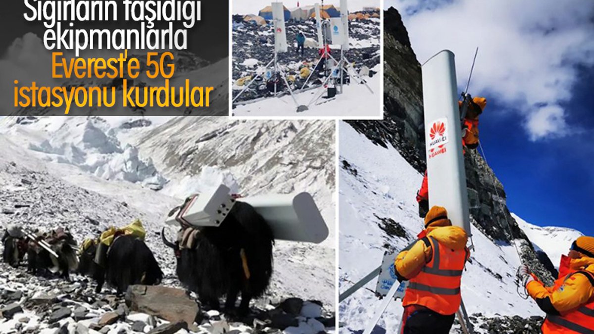 Everest Dağı'na 5G baz istasyonu kuruldu