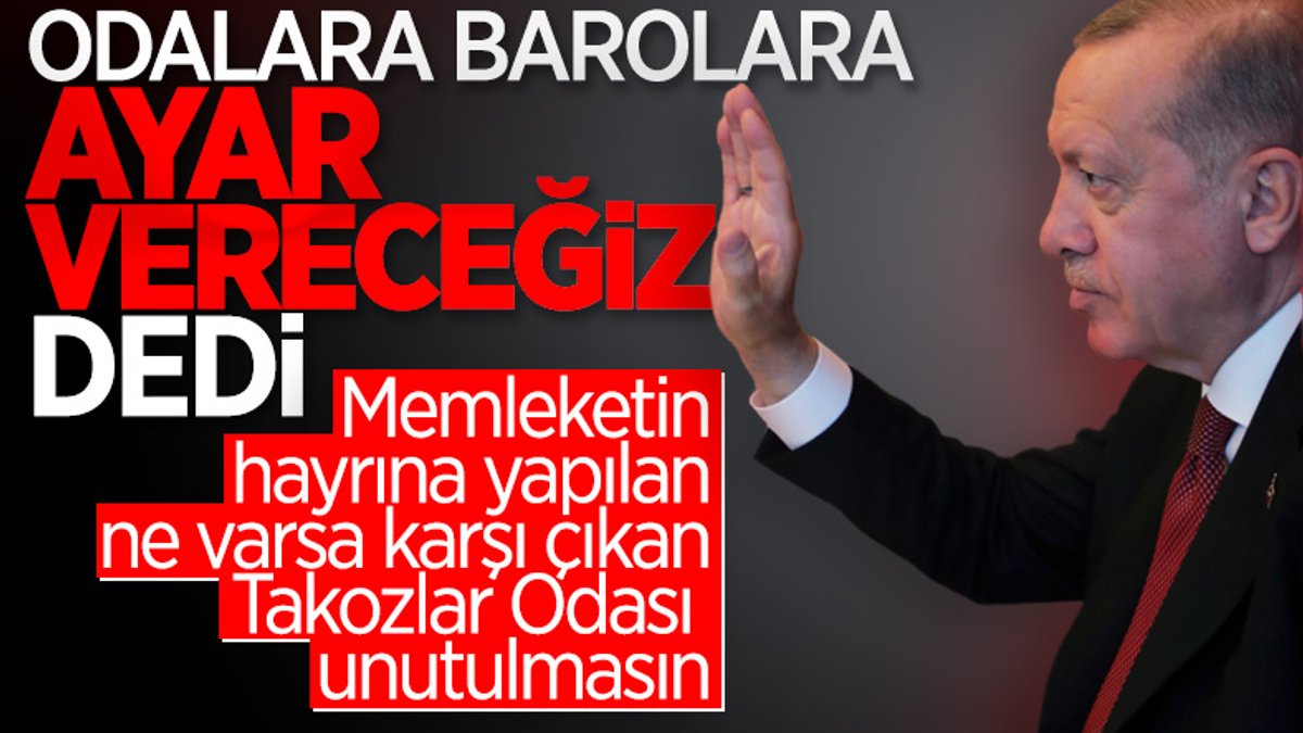 Erdoğan'dan 'barolar ve odaların düzenlemesi' mesajı