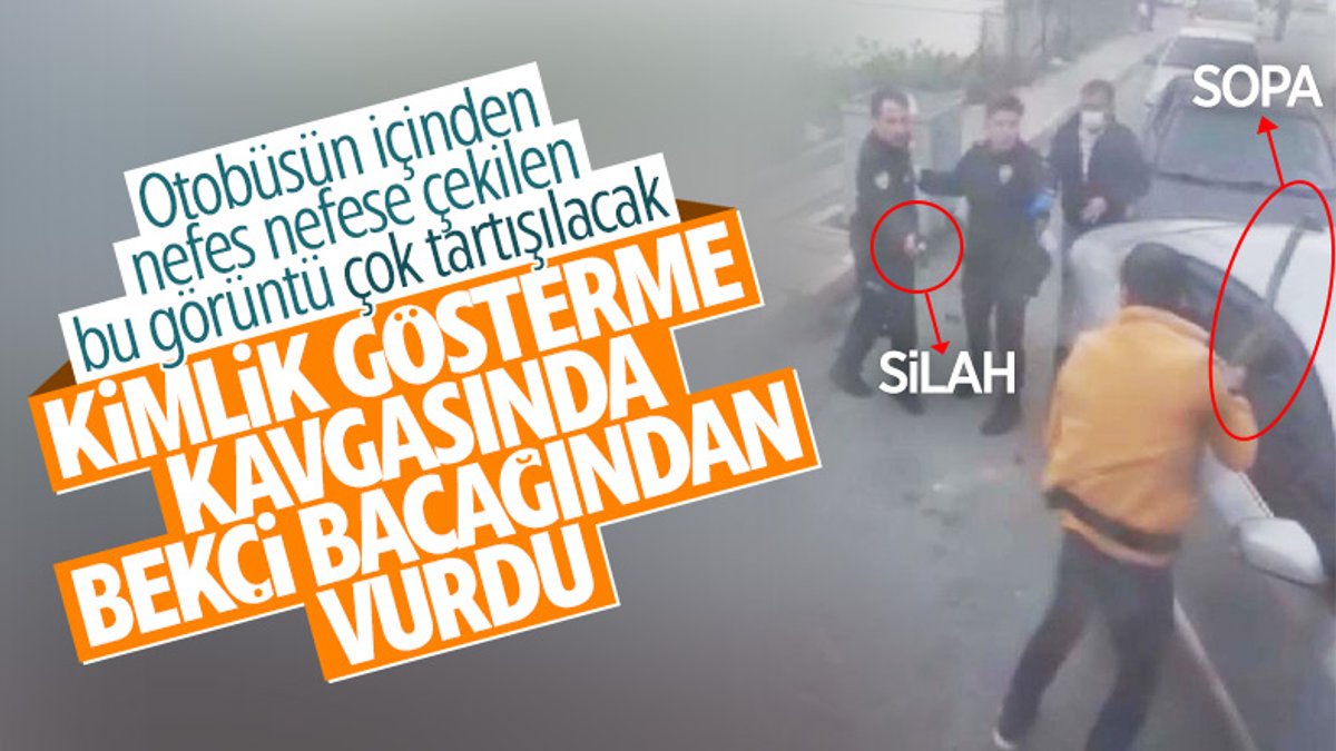 Arnavutköy'de bekçinin sopalı saldırganı vurduğu an