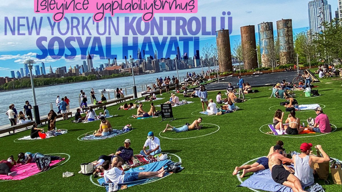 New Yorklular güneşli havayı görünce parklara akın etti