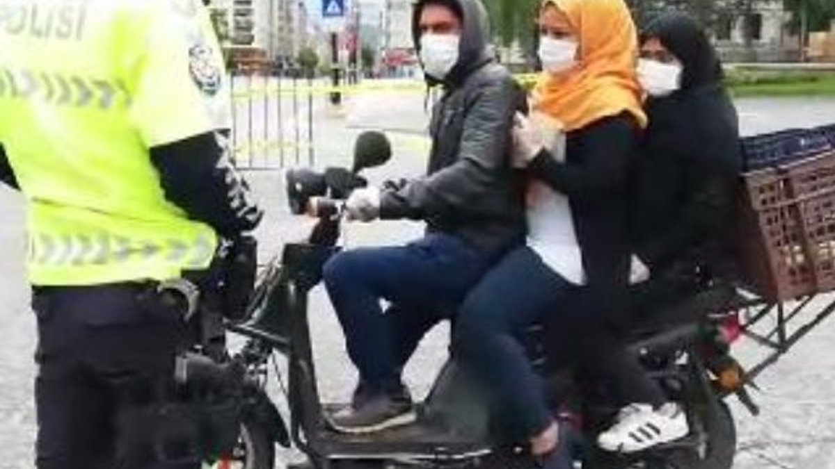 Sivas'ta yasağa rağmen motosikletle dışarı çıktılar