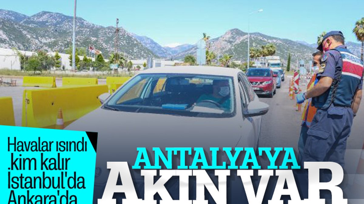 Antalya girişinde araç yoğunluğu