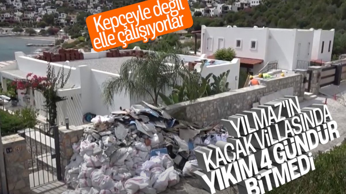 Yılmaz Özdil'in villasındaki yıkım sürüyor